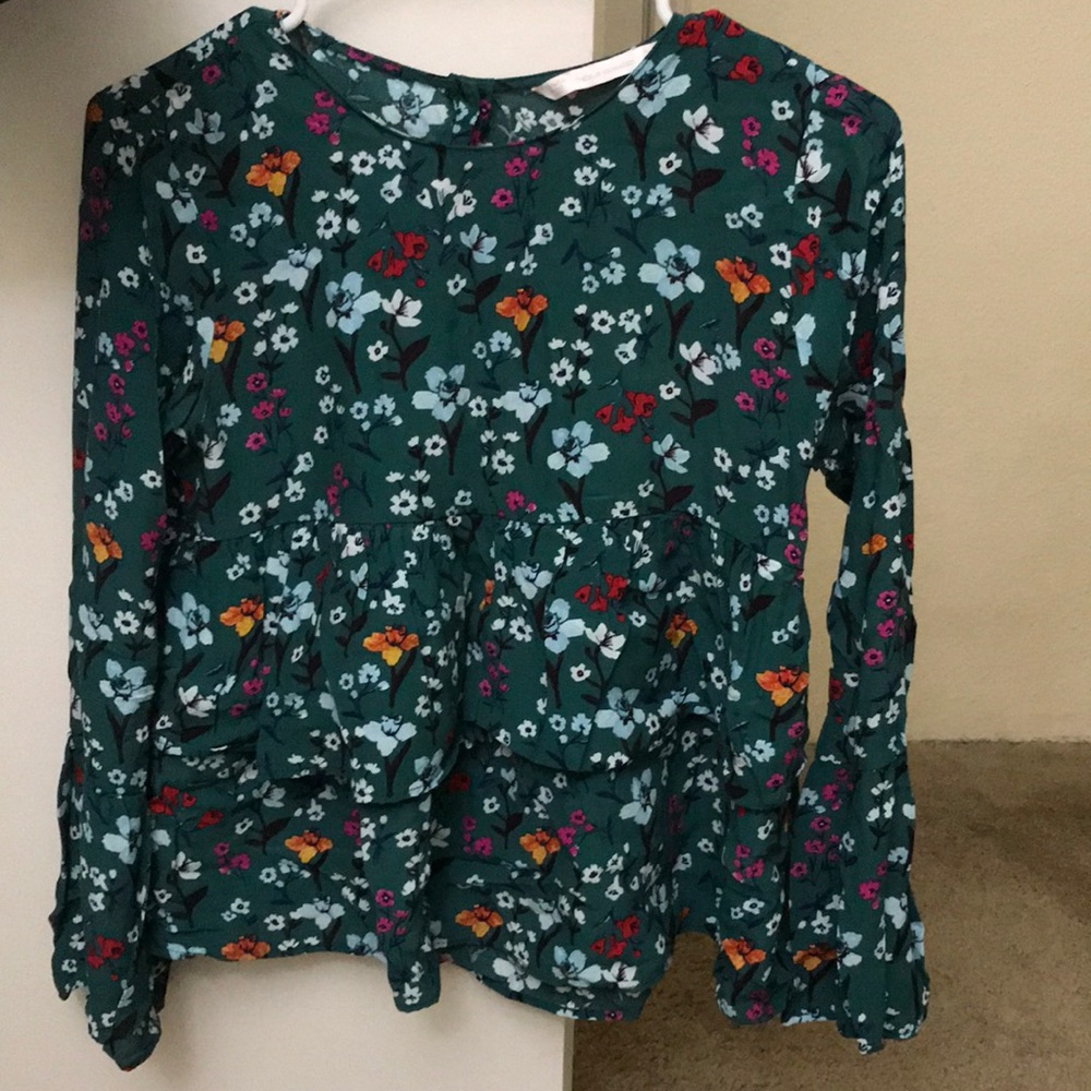 NWOT ZARA printed peplum top
